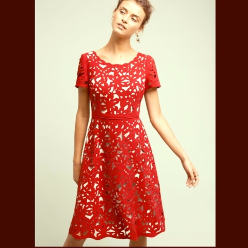 Red Anthropologie Dress